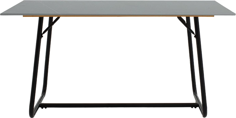 Tavolinë ngrënie Revello gur i sinterizuar mermer i zi- këmbë metalike dizajn 150x90x75cm