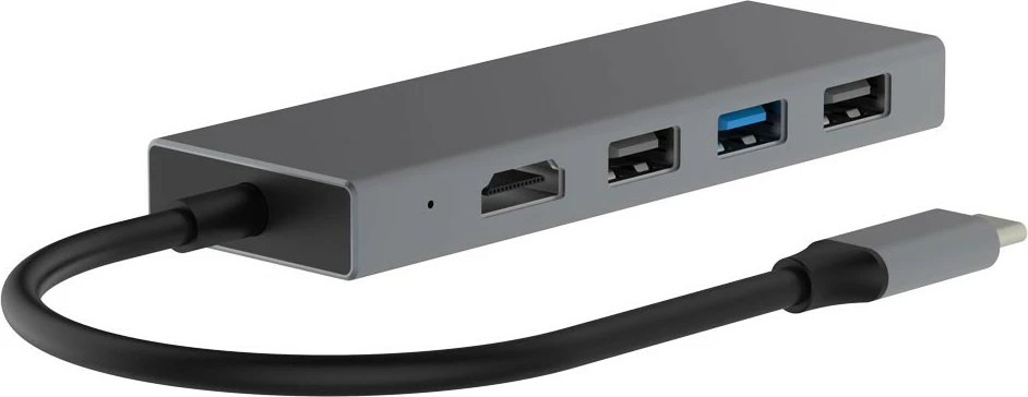 Adapter HUB USB C 7-në-1 TB, HDMI, USB 3.0/2.0, SD/TF, Grafit
