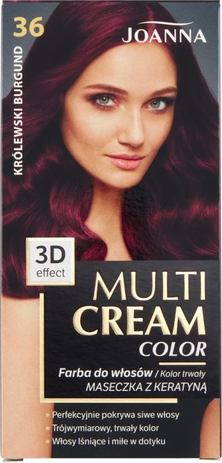 Ngjyrë për flokë për femra Joanna Multi Cream Color 36 Royal Burgundy, 1 copë