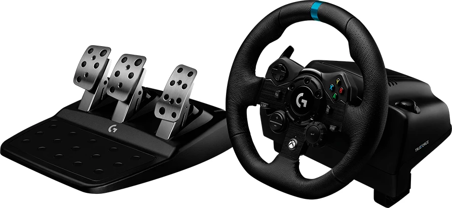 Timon garash Logitech G923 me pedale, USB, për PC/PS, i zi