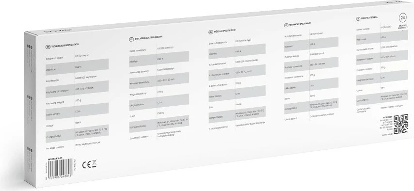 Tastierë me kabllo Savio KB-01, USB, e zezë