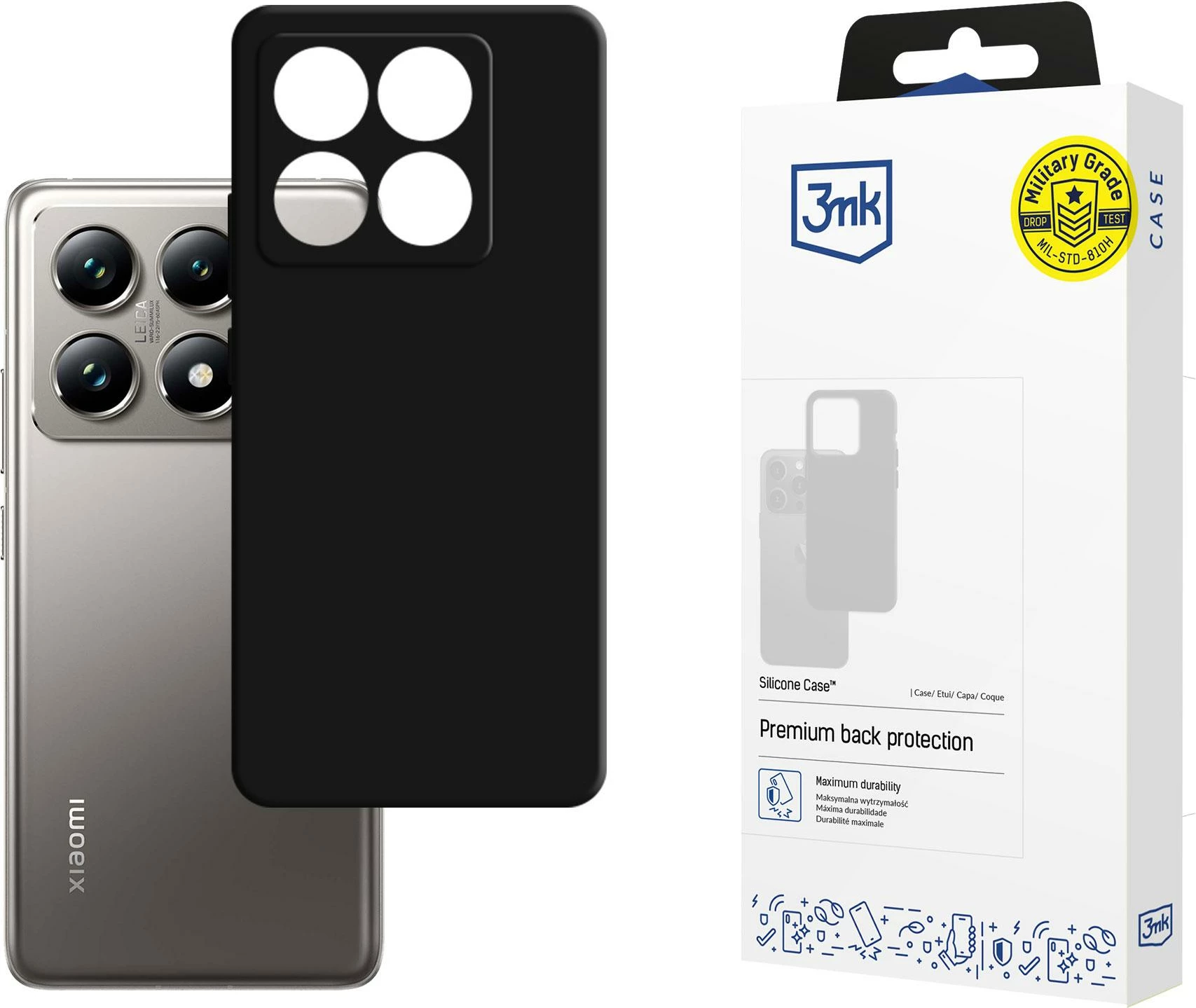 Mbështjellës silikoni 3mk për Xiaomi 14T Pro, i zi