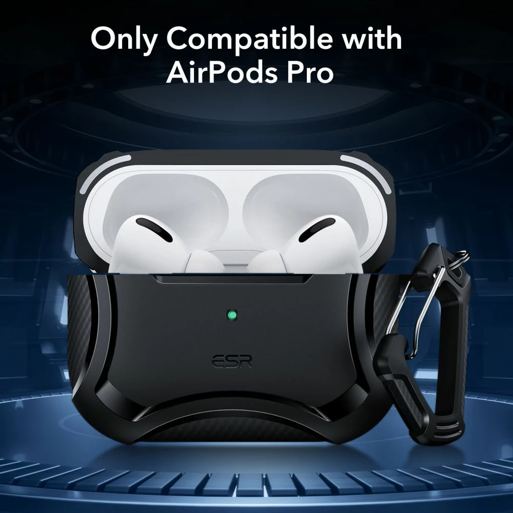 Mbështjellës ESR Cyber Armor Halolock me MagSafe për Apple AirPods Pro 1/2, e zezë