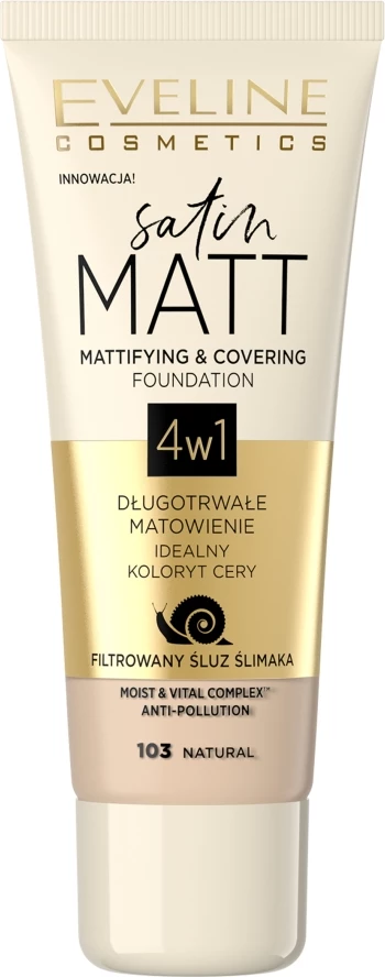 Fondatinë Eveline Cosmetics Satin Matt Foundation 103 Natural 30ml