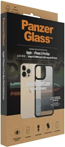 Mbështjellës PanzerGlass ClearCase për iPhone 13 Pro Max, transparent dhe zi