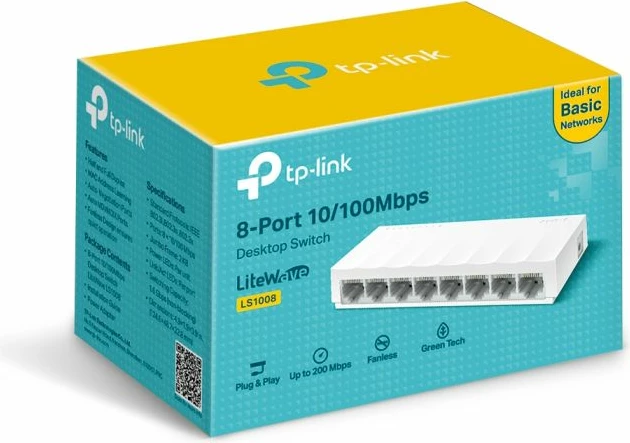 Switch TP-LINK LS1008, 8-port 10/100Mbps, i bardhë