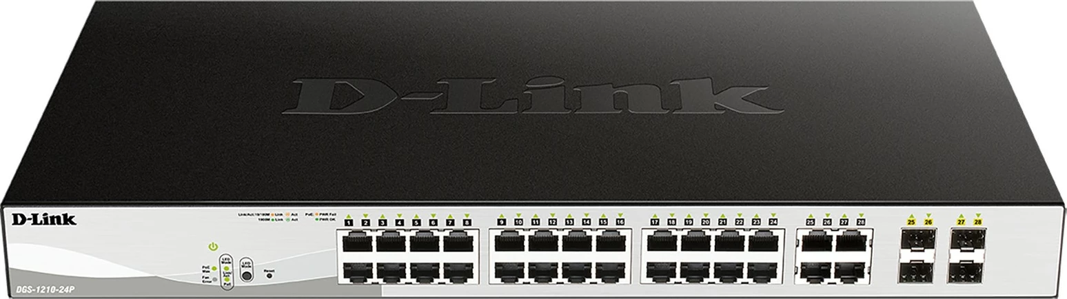Switch D-Link DGS-1210-24P, Managed, L2, Gigabit Ethernet, PoE, i zi