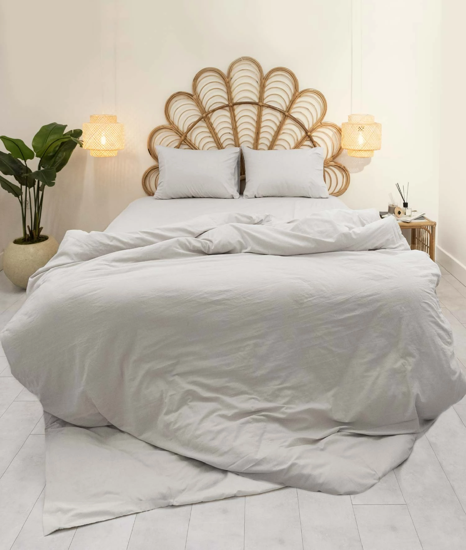 Set mbulesë për jorgan king, ngjyrë gri e çelët, L'Essentiel Linge de Maison, Calmo