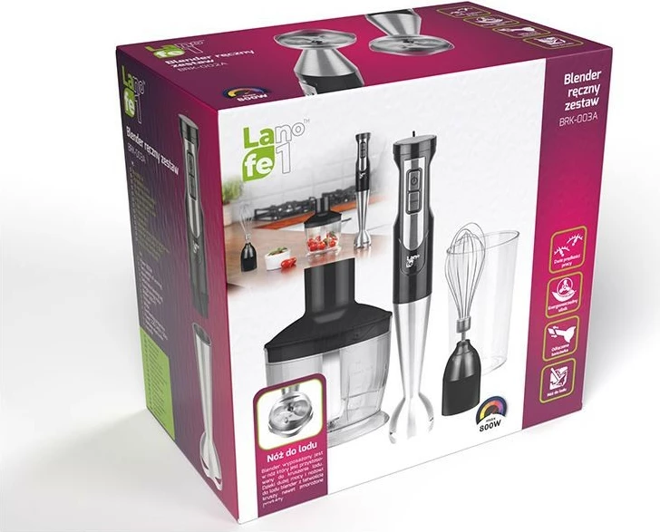 Blender dore Lafe BRK-003A me gotë 700 ml, rrahëse dhe grirës, Inox