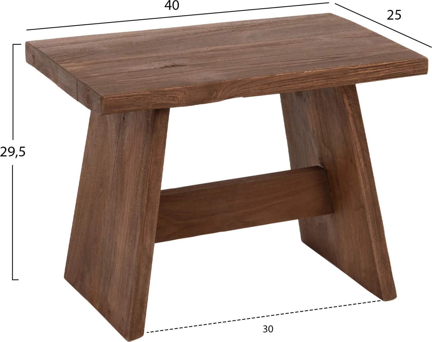 Tavolinë anësore/karrige FH7901 dru i përzier, ngjyrë natyrale, 40x25x29.5H cm