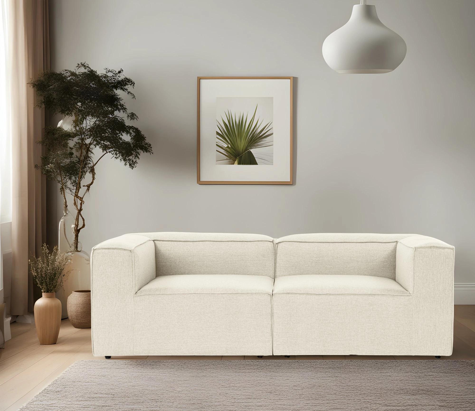 Divan dy ulëshe Atelier del Sofa, Fora 2, ngjyrë ecru