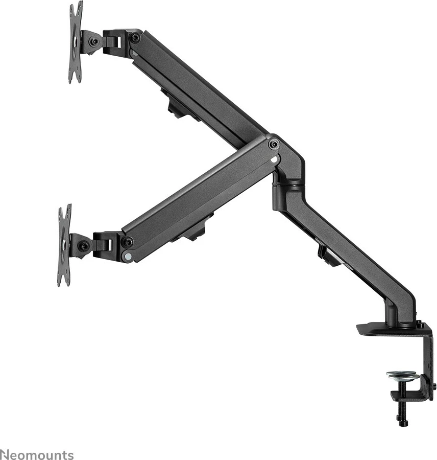Krah monitori Neomounts FPMA-D650DBLACK, për 2 monitorë, 17-27 inç, rregullim lartësie me gas spring, ngjyrë e zezë