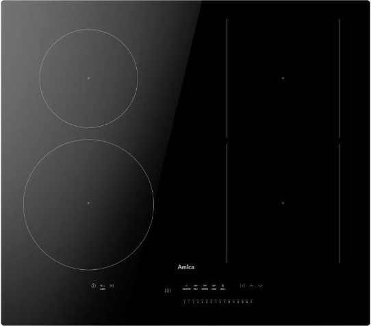 Pllakë gatimi me induksion Amica PIA6541PHTSUN 3.0, 4 zona, e zezë