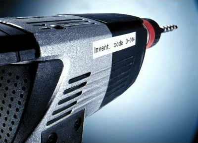 Shirit etiketues, Dymo, D1 45803 (S0720830), poliester, zi mbi të bardhë