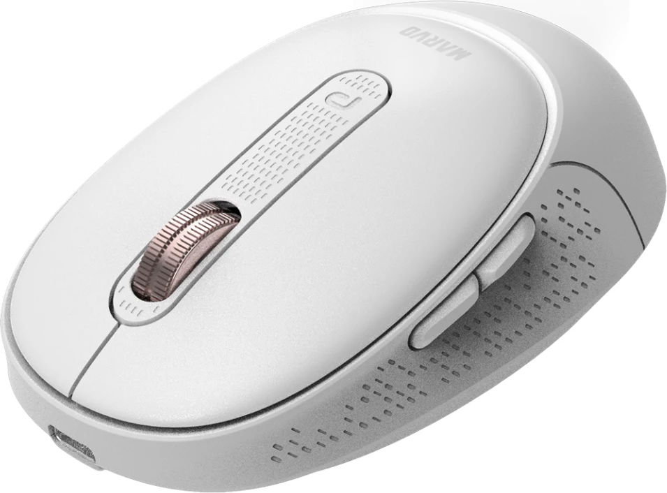 Maus wireless Marvo Office WM111, Bluetooth/2.4G/USB, DPI 800-1600, bateri e rikarikueshme, i bardhë