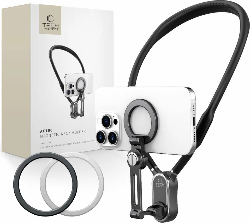 Mbajtës qafe për celular Tech-Protect AC100 me MagSafe, i zi