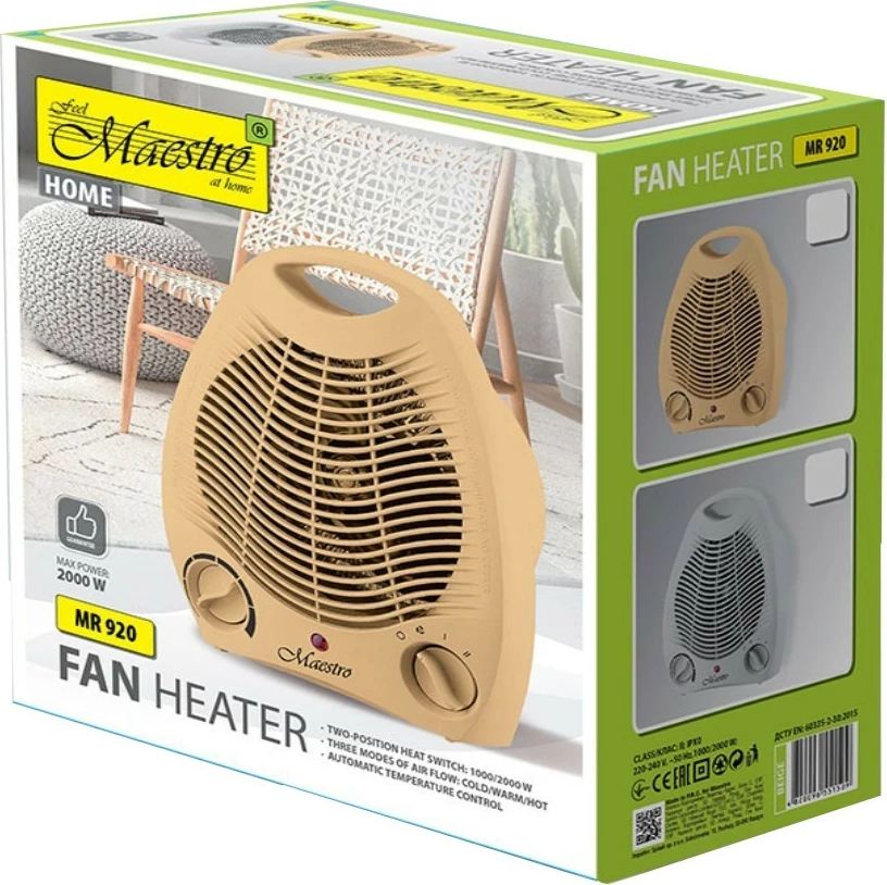 Ngrohës me ventilator Feel-Maestro MR-920-GREY, 2000W, Gri
