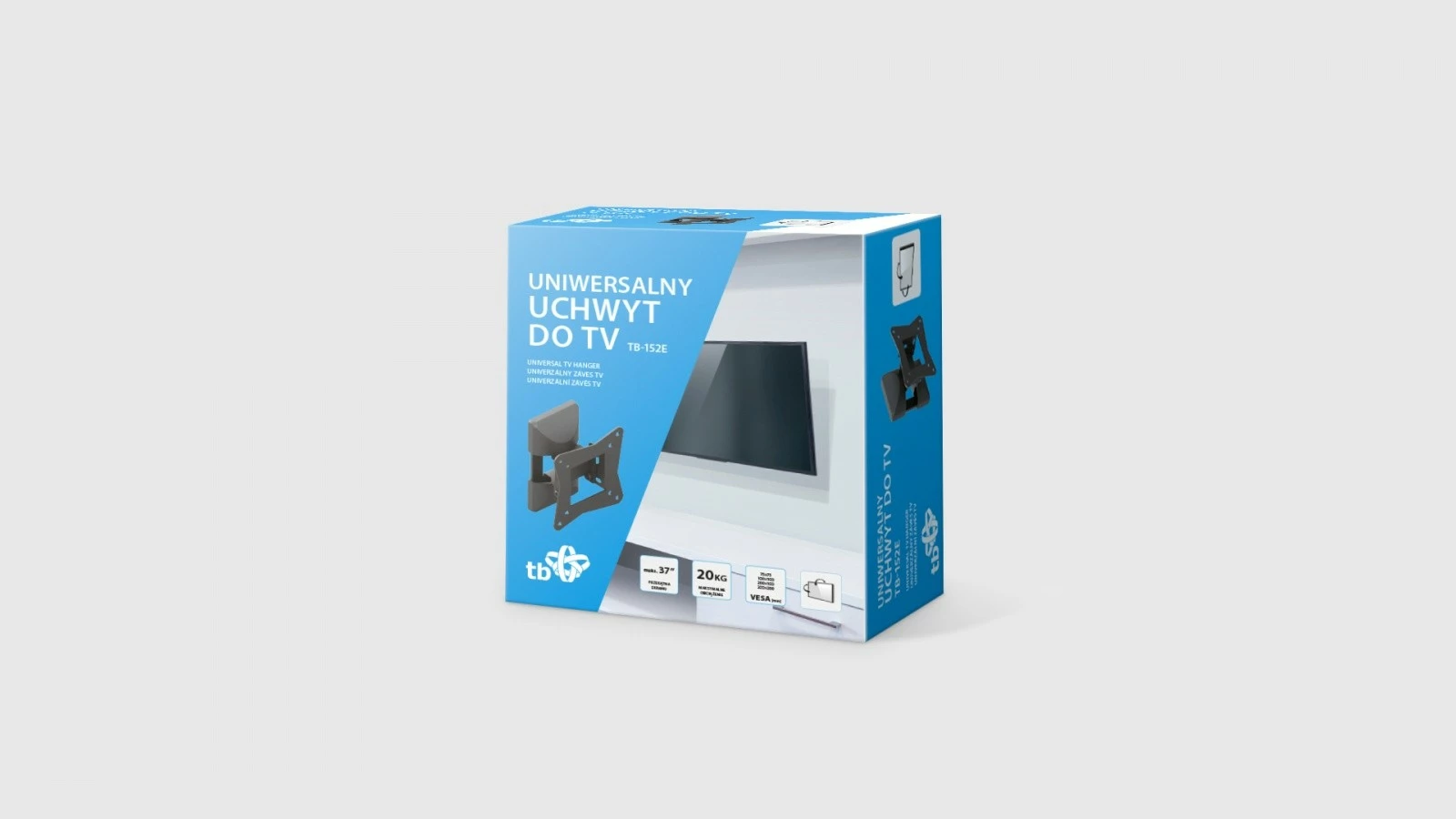 Mbajtëse muri për TV TB TB-152E, deri 37 inç, 20kg, VESA 200x200, e zezë