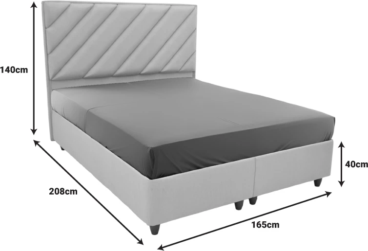 Krevat dopio me hapësirë ruajtjeje, ngjyrë krem, 160x200cm