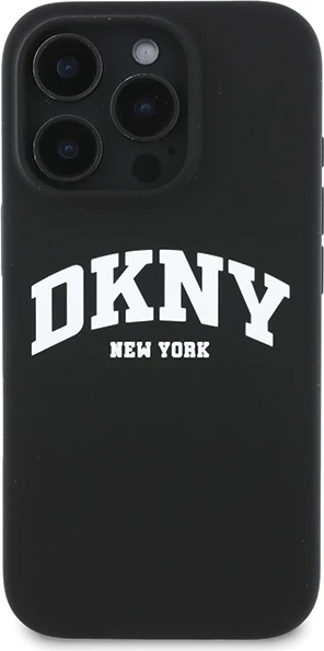 Mbështjellës DKNY për iPhone 16 Pro, MagSafe, silikon, i zi
