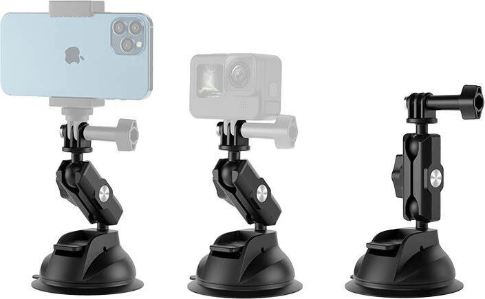 Mbajtës universal me kupë thithëse Telesin TE-SUC-012 për kamera dhe telefon, i zi