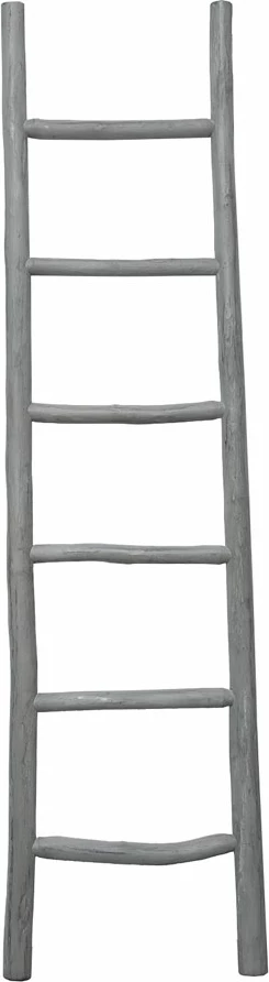 Shkallë dekorative Country, dru, ngjyrë gri, 48x6x183 cm