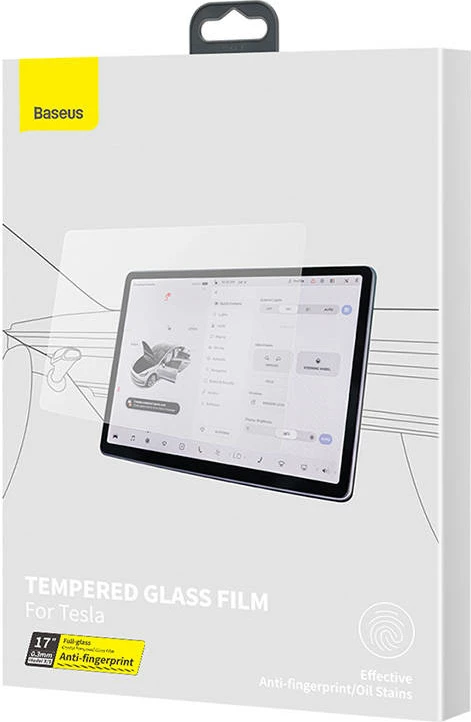 Xham i temperuar Baseus Crystal SGBL062502 për Tesla Model X/S, 17 inç, Transparent