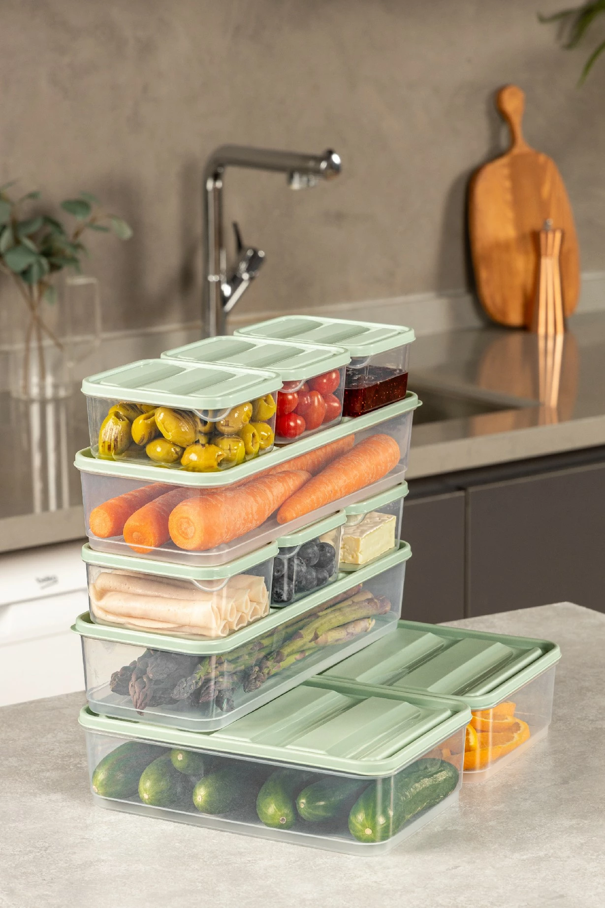 Set kuti për organizim (10 copë), Hermia, YBLLA10LU, ngjyrë mint