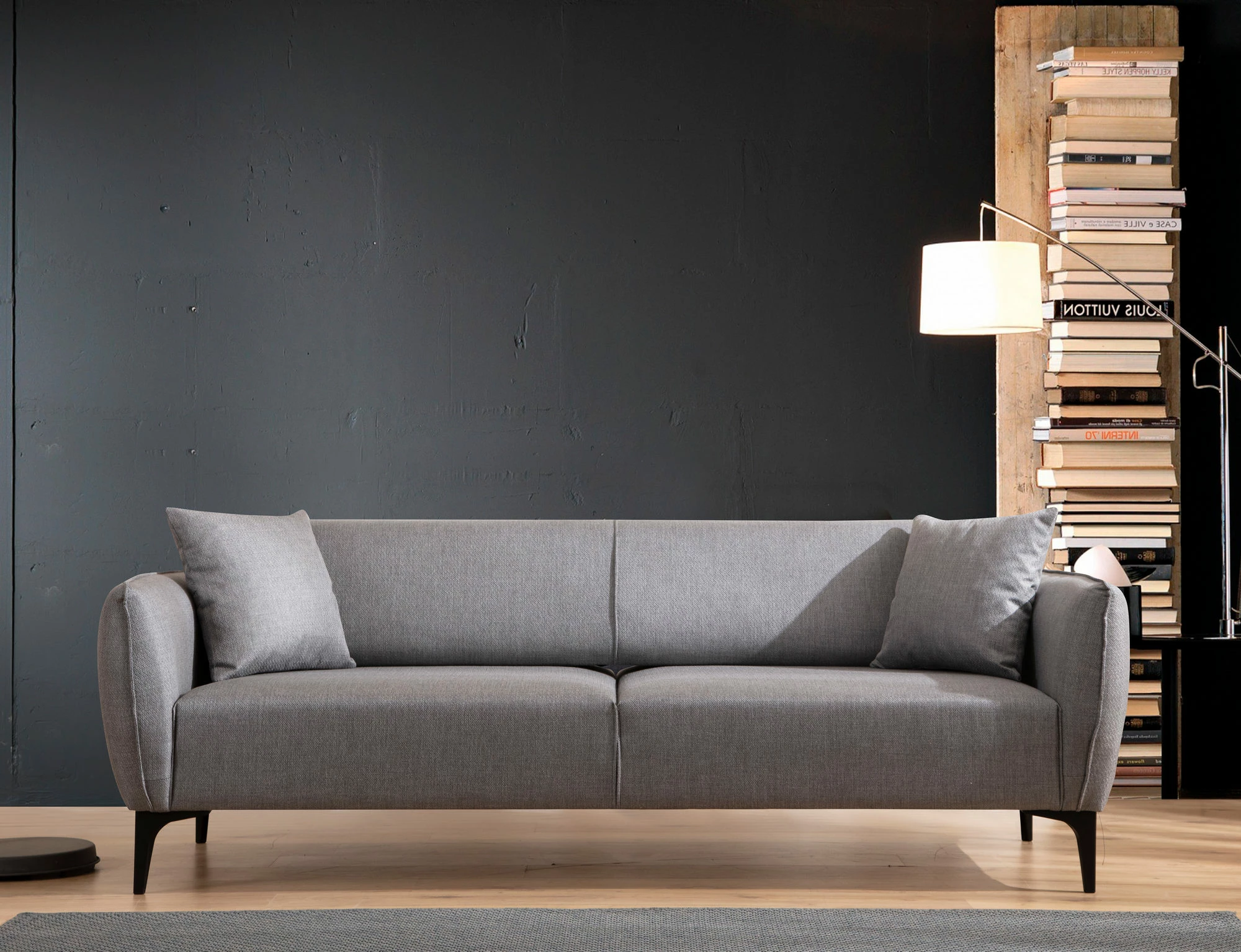 Divan treshe Atelier del Sofa, Belissimo, ngjyrë gri