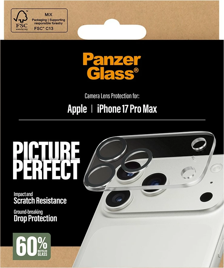 Mbrojtës xhami PanzerGlass për kamera iPhone 17 Pro Max