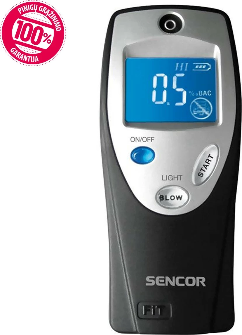 Alkomat Sencor SCA BA02, me ekran LCD, 3 ustnika, zi/blu/argjend