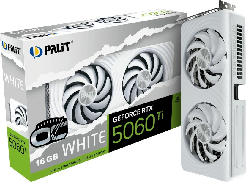 Kartelë grafike Palit RTX 5060 Ti OC 16GB GDDR7 e bardhë