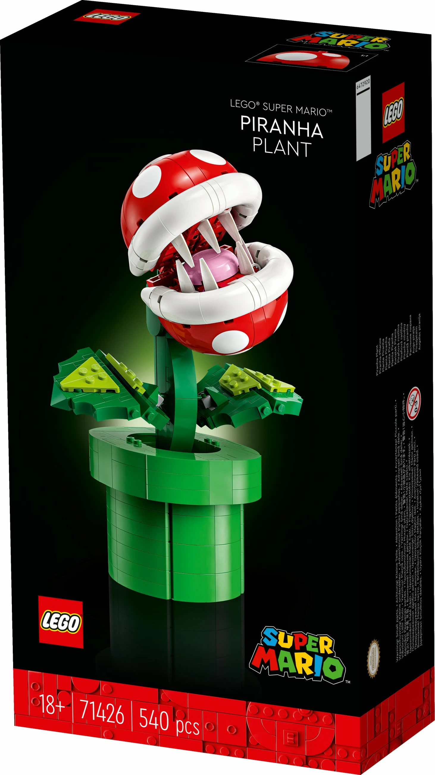 Set ndërtimi LEGO Super Mario Piranha Plant, 540 copë, shumëngjyrësh