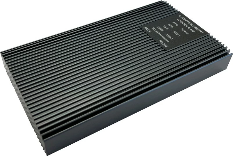 Kasë LC-Power NVMe/SATA SSD M.2 USB-C anthracite