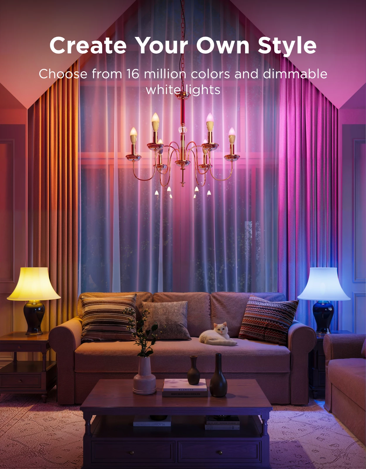 Poç LED smart Govee E14 RGBWW 450 lm, set 2 copë