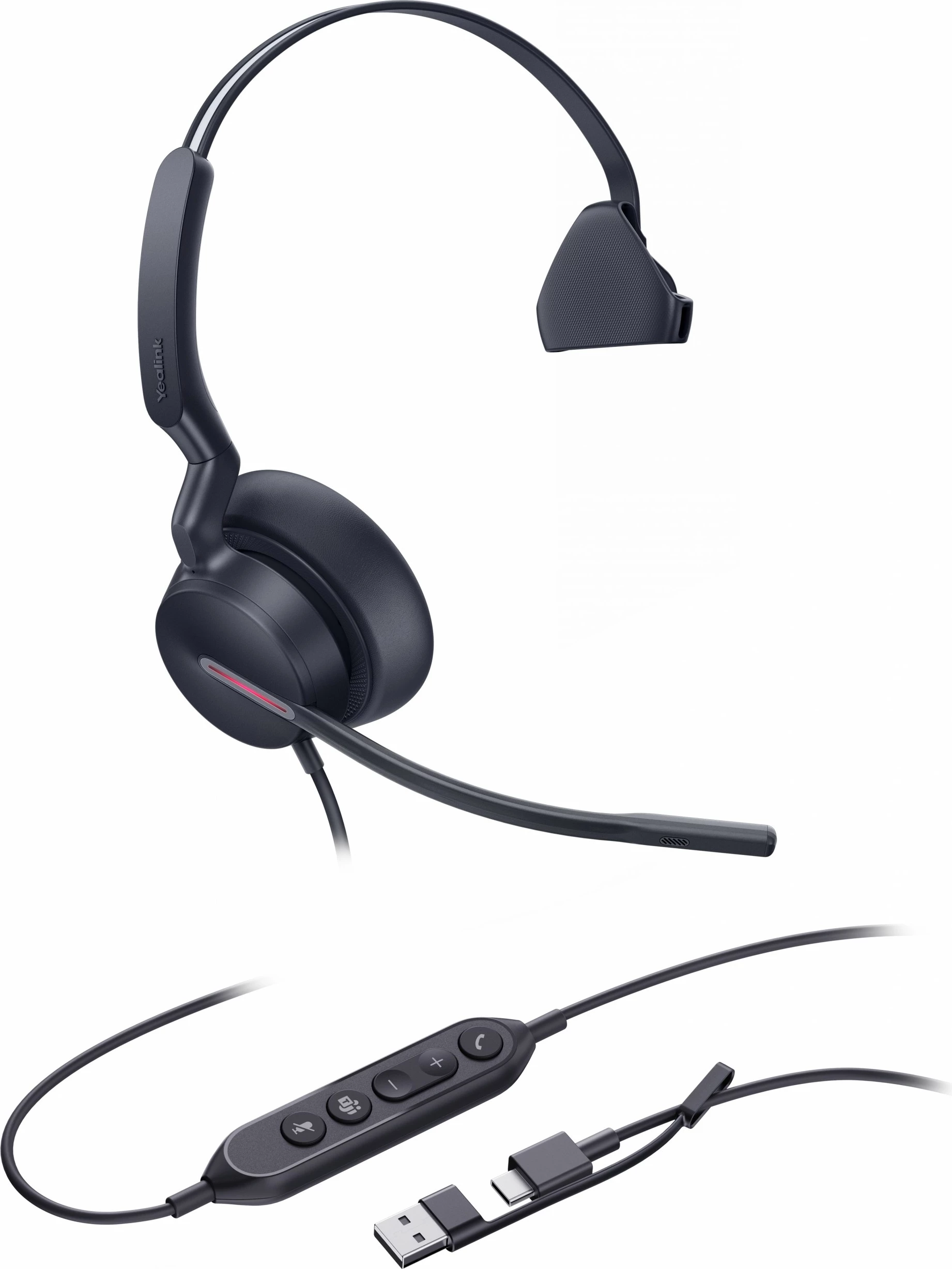 Kufje Yealink UH46 Mono Teams, USB-C/A, e zezë