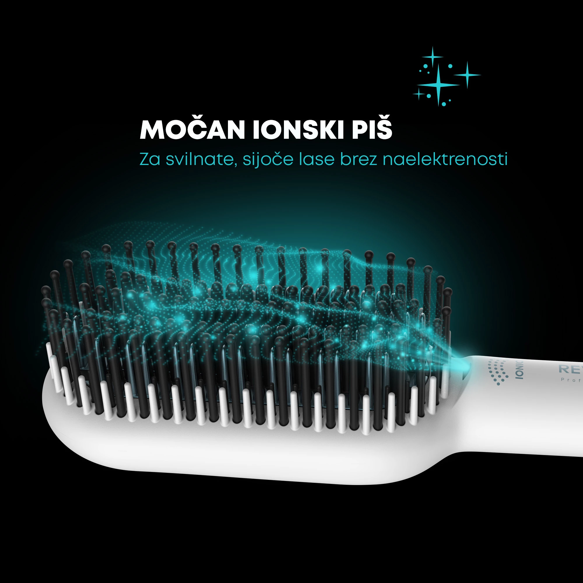 Furçë elektrike për drejtim flokësh Revamp Progloss Deepform BR-1850, 130–210°C, ionike, keramike, mat silikoni, e bardhë