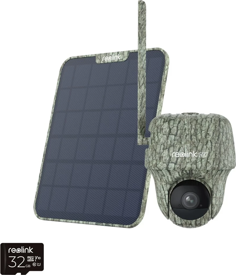 Kamerë Reolink Go Series G450 me Panel Diellor, 4K 4G LTE, 32GB, me ngjyrë kamuflazh