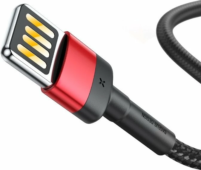 Kabllo USB në Lightning Baseus Cafule CALKLF-G91, 1m, 2.4A, e zezë/kuqe