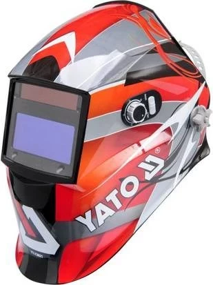 Maskë saldimi Yato YT-73921 me filtër auto-errësues, e zezë, e kuqe, argjendtë