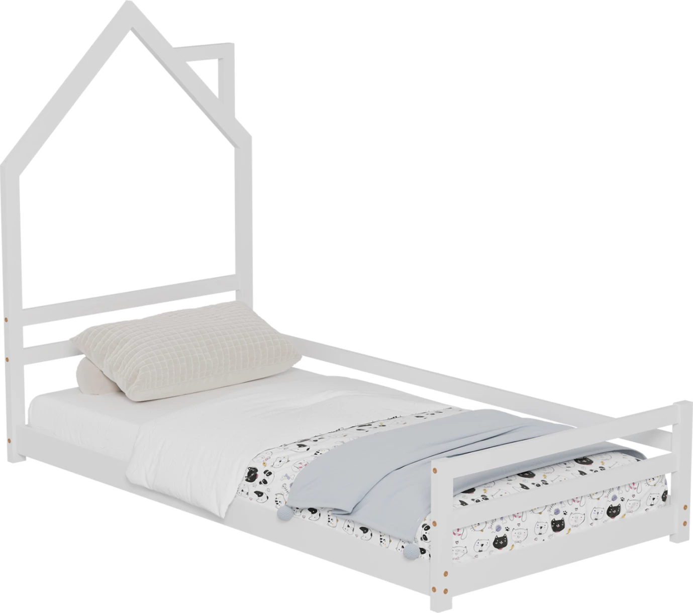 Krevat për fëmijë HOUSER FH676.03 t.MONTESSORI dru pishe i bardhë - 190x90cm