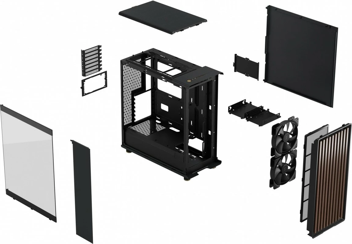 Kasë Fractal Design North Charcoal Black TG Light, ATX, xham i temperuar, e zezë