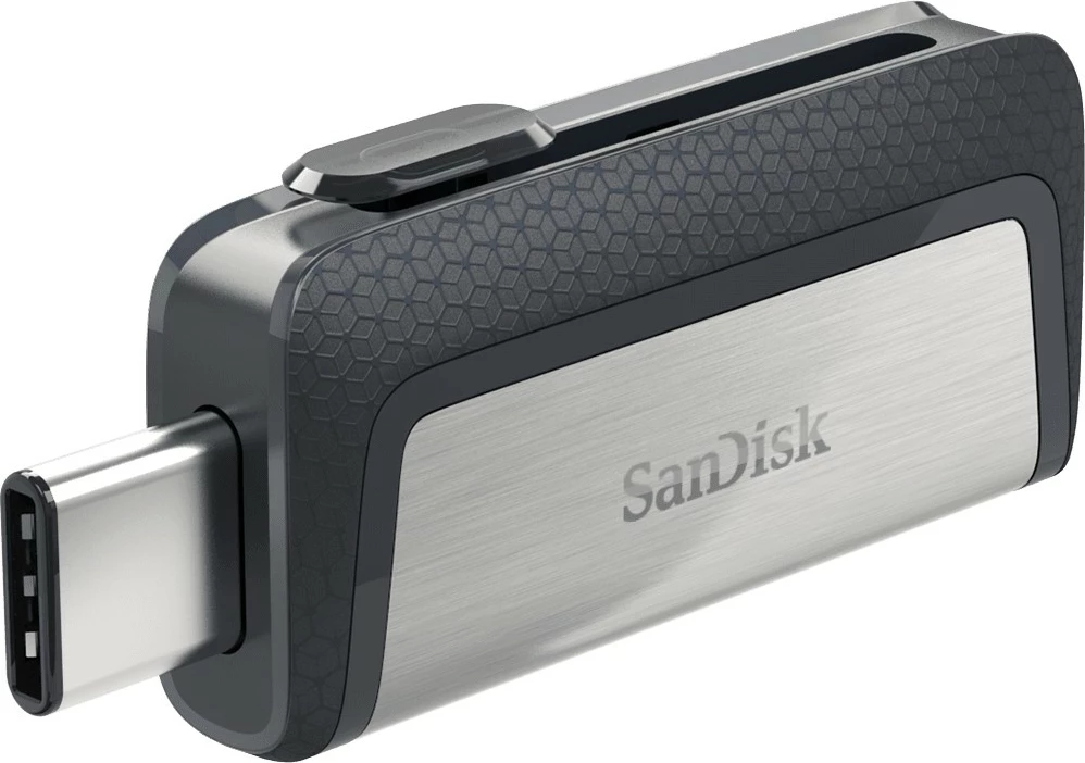 USB SanDisk Ultra Dual Drive, 128 GB, USB Type-A / USB Type-C, 3.2 Gen 1, E zezë, Argjend