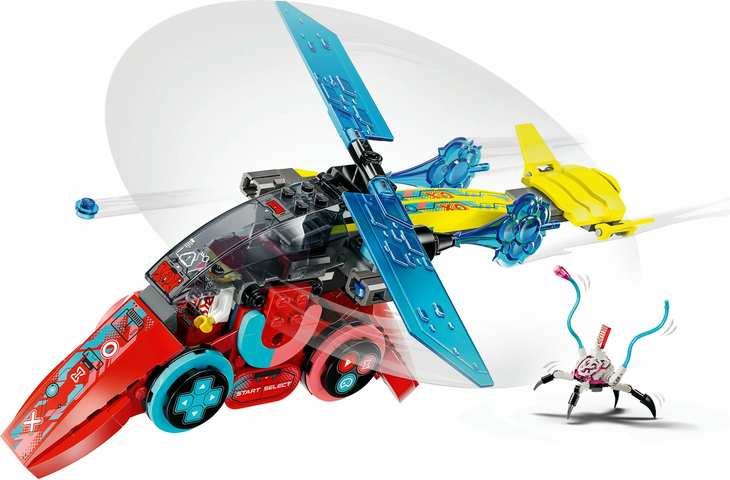 Set ndërtimi LEGO DREAMZzz 71489, Cooper's Gaming Controller Jet, 266 pjesë, shumëngjyrësh