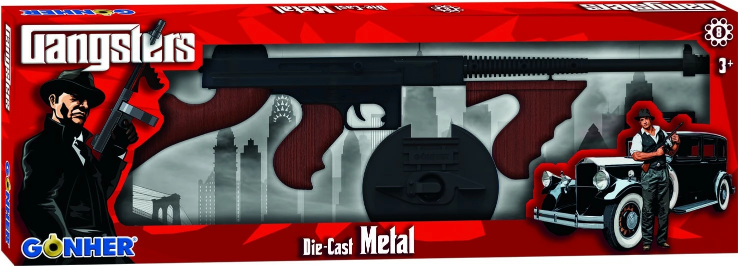 Mitraloz lodër metalik, Gonher, 155132/6, kapisona 8-sh, 74.5 cm, e zezë ngjyrë druri