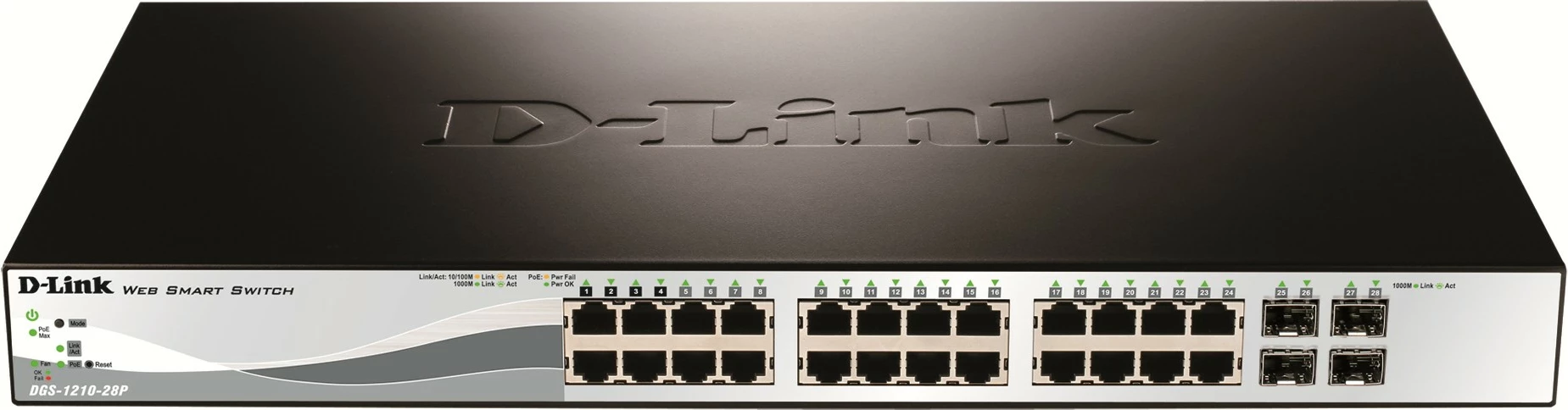 Switch D-Link DGS-1210-28P, Managed, L2, Gigabit Ethernet, PoE, Rack 1U
