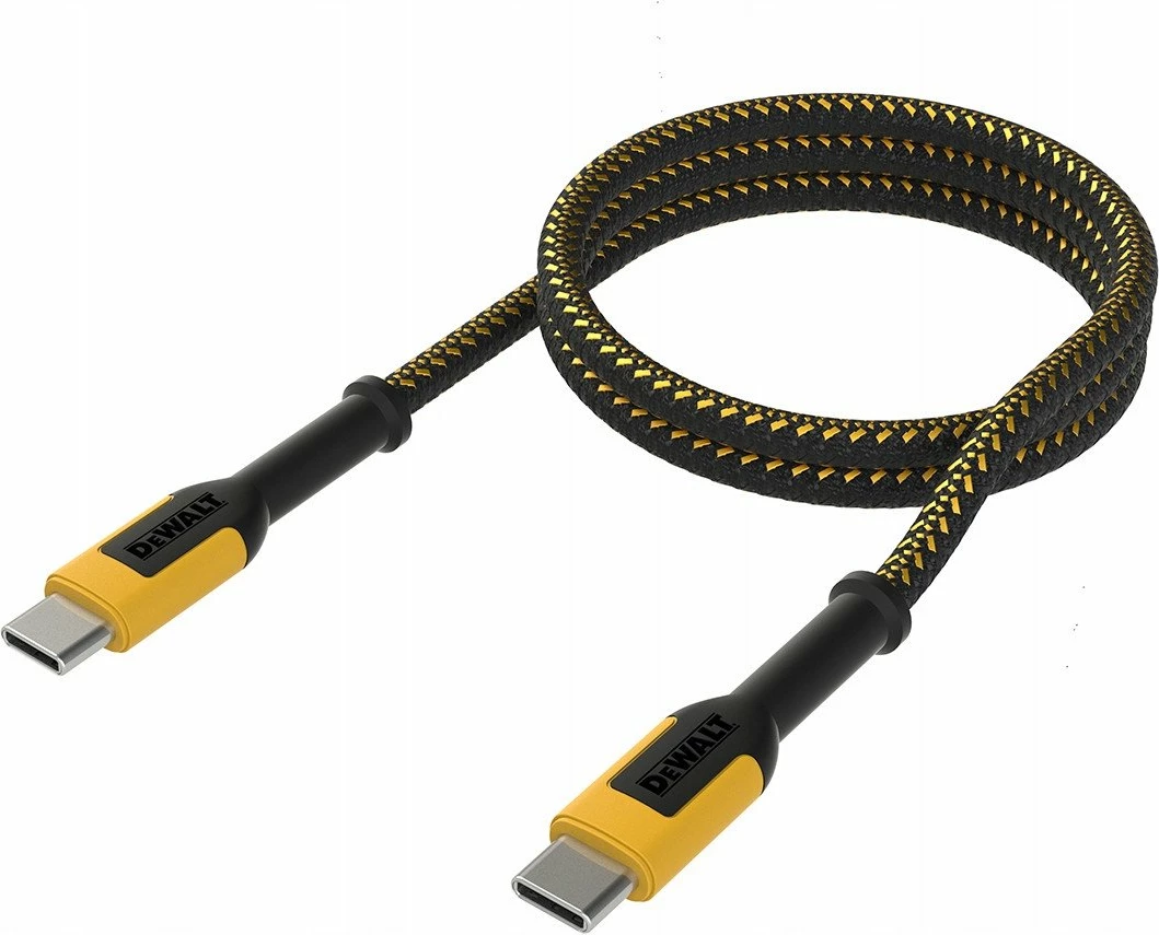 Kabllo USB-C në USB-C DeWalt DXMA131-0006-DWG 1.2 m 100W e përforcuar me Kevlar, e zezë
