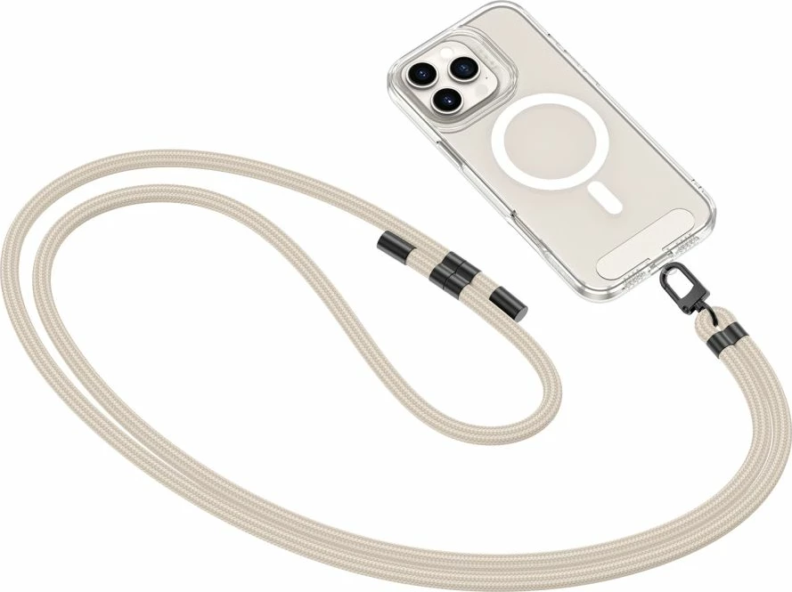 Rrip crossbody për celular Tech-Protect C7S, Bezhe, me 2 adapterë