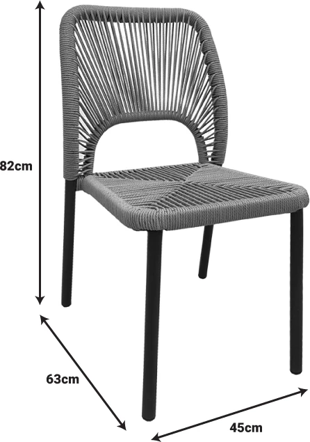 Karrige alumini Norture e grumbullueshme, kornizë anthracite, ratan natyral, 45x63x82cm