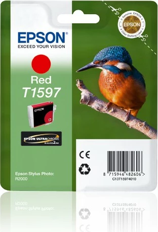 Toner Epson T1597, Red, 17ml, për Stylus Photo R2000